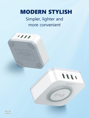 LDNIO σταθμός φόρτισης AW004, USB-C/3x USB/wireless, 32W, PD/QC, λευκός