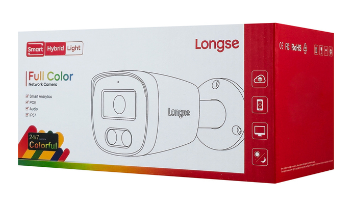 LONGSE IP κάμερα BMSC-2FCV2RC-28PMTF με μικρόφωνο, 2MP, 2.8mm, αδιάβροχη IP67, PoE