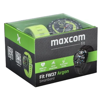 Maxcom Smartwatch FitGo FW37 Argon IP67 320mAh Μαύρο Silicon Band