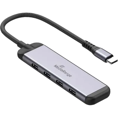MediaRange 4-Port USB-C® Hub Silver (MRCS512)