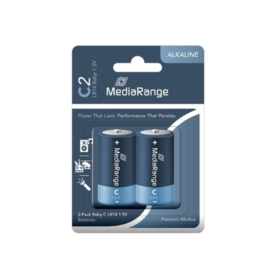 MediaRange Premium Alkaline Batteries Baby C|LR14|1.5V Pack 2  (MRBAT108)
