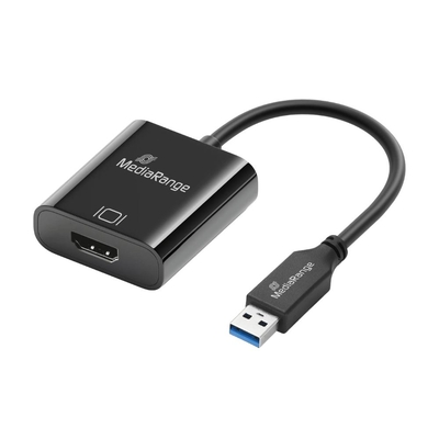 MediaRange USB-A to HDMI Audio and Video Converter, 20cm, Black (MRCS232)
