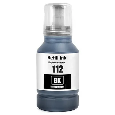 Μελάνι EPSON Συμβατό E112 C13T06C14A 127ml Σελίδες:7500 Black C13T06C14A για L11160, L15150, L15160, L15180, L6460, L6490, L6550, L6570