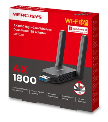 MERCUSYS ασύρματος USB αντάπτορας δικτύου MA72XH, AX1800, Dual Band, V.1.0