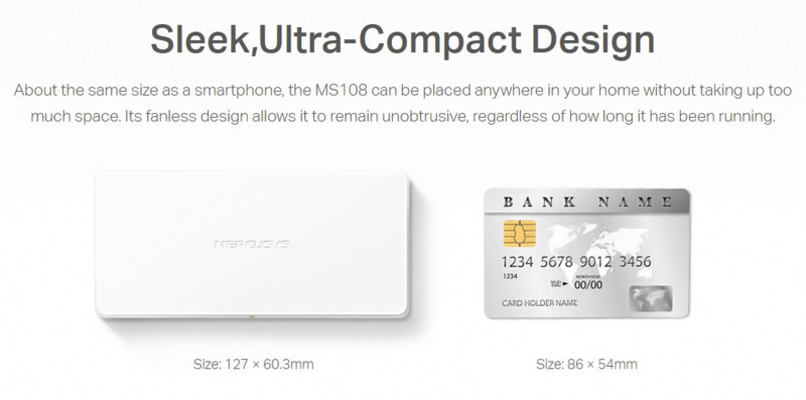 MERCUSYS Desktop Switch MS108, 8x 10/100 Mbps, Ver. 2
