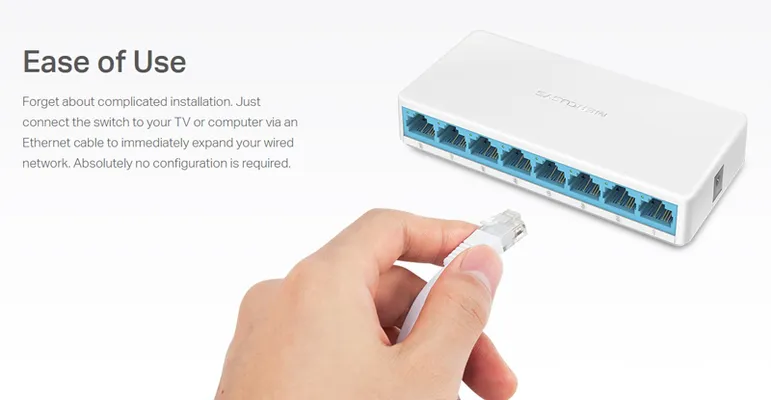 MERCUSYS Desktop Switch MS108, 8x 10/100 Mbps, Ver. 2