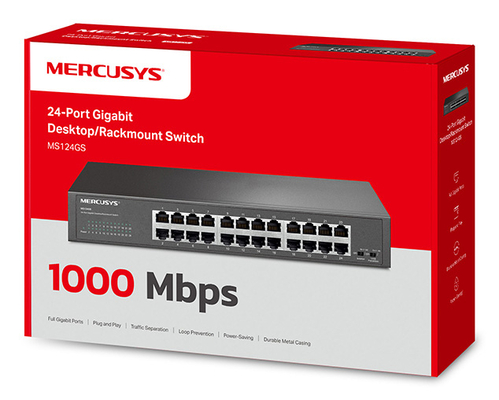 MERCUSYS desktop/rackmount switch MS124GS, 24x Gigabit θύρες, V1.0