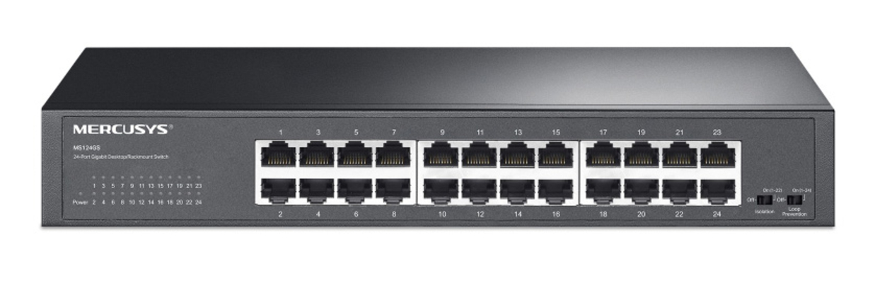 MERCUSYS desktop/rackmount switch MS124GS, 24x Gigabit θύρες, V1.0