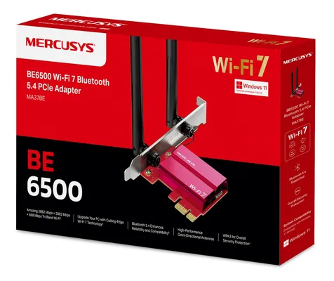 MERCUSYS κάρτα δικτύου WiFi 7 & Bluetooth MA37BE, 6500Mbps BE6500, PCIe, V1.0