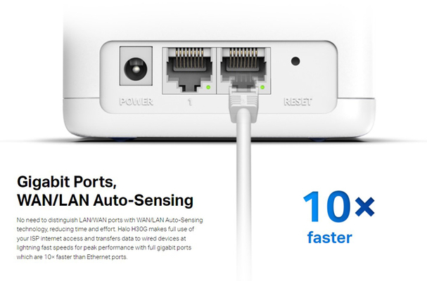 MERCUSYS Mesh Wi-Fi System Halo H30G, 1.3Gbps Dual Band, 3τμχ, Ver. 1.0