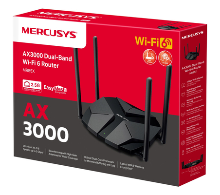 MERCUSYS router MR85X, Wi-Fi 6, 3Gbps AX3000, Dual Band