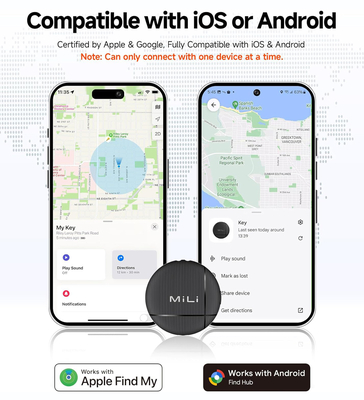 MILI smart tag LiTag Duo για iOS & Android συσκευές, Bluetooth tracker, μαύρο