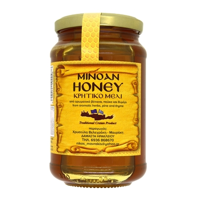 Minoan Honey Κρητικο Μέλι απο Αρωματικά Βότανα, Πευκο και Θυμάρι 450g