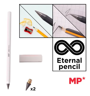 MP eternal μολύβι PE560 με γόμα & 2x ανταλλακτικές μύτες, λευκό