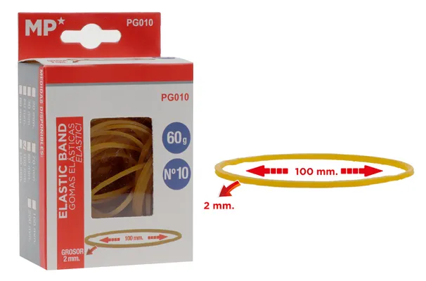 MP λαστιχάκια συσκευασίας PG010 σε κουτί, No10, 2x100mm, 60g
