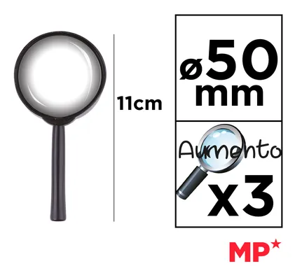 MP μεγεθυντικός φακός PA170, x3, 50mm, πλαστικός με γυάλινο φακό, μαύρος