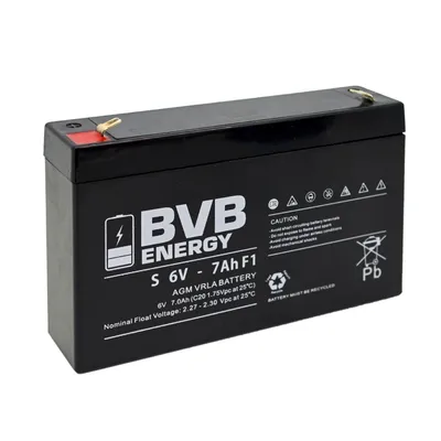 Μπαταρία BVB Energy VRLA AGM SPA (6V 7Ah) 1.09kg 94mm x 35mm x 149mm Πόλοι: 4.8mm F1