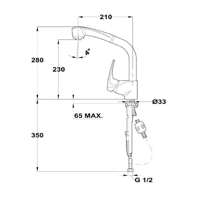 Μπαταρία Νεροχύτη Inox TEKA Περιστρεφόμενη MB-2 3/8" Pull Out 40931802