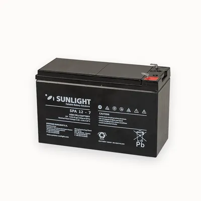 Μπαταρία Sunlight VRLA AGM (12V 7Ah) 1.95 kg 151mm x 65mm x 94mm με Λεπτους Πόλους