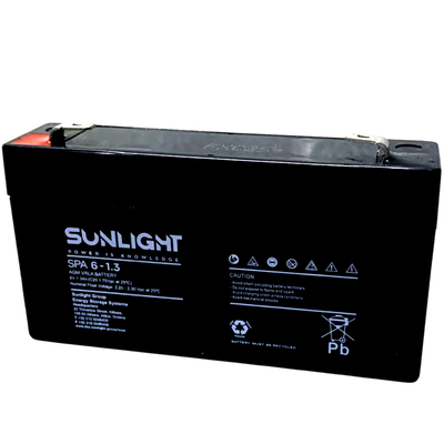 Μπαταρία Sunlight VRLA AGM SPA (6V 1.3Ah) 0.29 kg 23mm x 48mm x 97mm