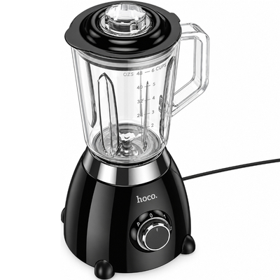 Μπλέντερ Hoco. HE33 Retro 1.5lt 500W με Λεπίδες απο Ανοξείδωτο Ατσάλι Γυάλινη Κανάτα 2 Ταχύτητες + Pulse Μαύρο