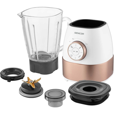 Μπλέντερ Sencor SBL 5870GD 1.5lt 1800W με Λεπίδες Τιτανίου 4 Προγράμματα Λειτουργίας και Επιλογέα Ταχύτητας Λευκό Χρυσό