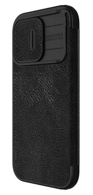 NILLKIN θήκη Qin Pro για iPhone 15 Pro, δερμάτινη, μαύρη