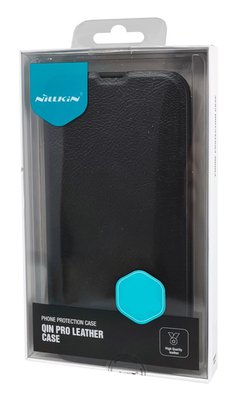 NILLKIN θήκη Qin Pro για iPhone 15 Pro, δερμάτινη, μαύρη