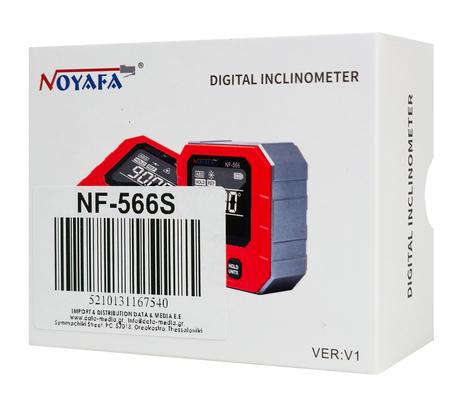 NOYAFA ψηφιακό γωνιόμετρο laser NF-566S, 4x90°, μαγνητικό σώμα, 390mAh