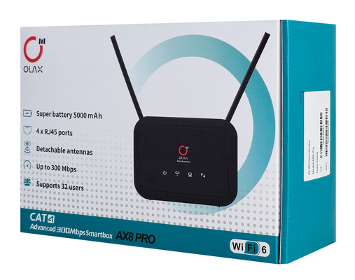 OLAX router AX8 Pro, 4G LTE, WiFi 300Mbps, 5000mAh