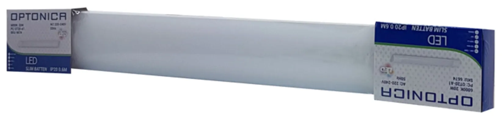 OPTONICA LED φωτιστικό Slim Batten 6674, 20W, 6000K, IP20, 1660LM, 60cm