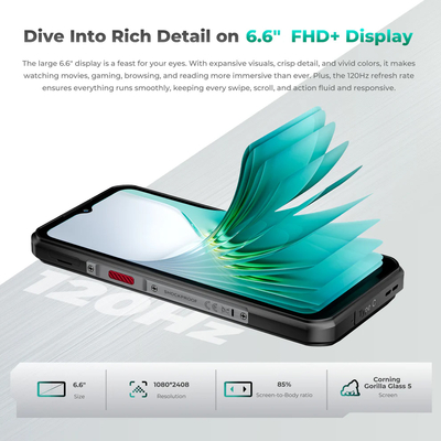 OUKITEL smartphone WP62, 6.6", 12/512GB, 5G, 11000mAh, IP68/IP69K/MIL-STD-810H, μαύρο