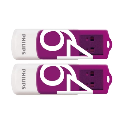 Philips Vivid 2-Pack 64GB USB 2.0 Stick Μωβ (FM64FD05D/00) (PHIFM64FD05D-00)