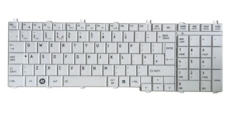 Πληκτρολόγιο για Toshiba Satellite Pro C650/C660/L650/L670, US, λευκό