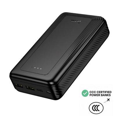 Power Bank Hoco J165A 20000mAh 2xUSB-A 1xUSB-C 1xMicro USB 5V/2A και LED Ένδειξη Μπαταρίας με Πιστοποιητικό CCC Μαύρο