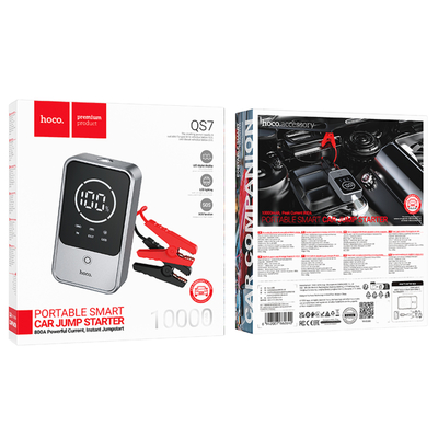 Power Bank Hoco QS7 Source 10000mAh PD18W QC με 2xUSB-A 1xUSB-C LED Ένδειξη Μπαταρίας και Προσάρτημα Εκκίνησης Αυτοκινήτου 800A Ασημί