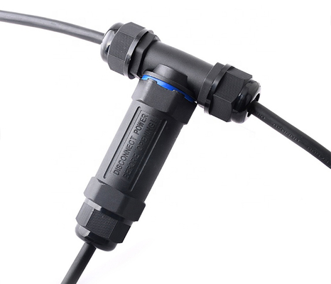 POWERTECH αδιάβροχος σύνδεσμος καλωδίων τροφοδοσίας TOOL-0113, τύπου ταφ, 3pin, IP68, μαύρος