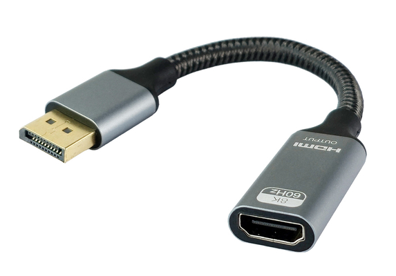 POWERTECH αντάπτορας DisplayPort σε HDMI CAB-DP077, 8K/60Hz, 0.1m, μαύρος