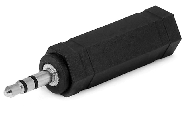 POWERTECH αντάπτορας stereo 3.5mm σε 6.35mm CAB-J020, μαύρος, 5τμχ