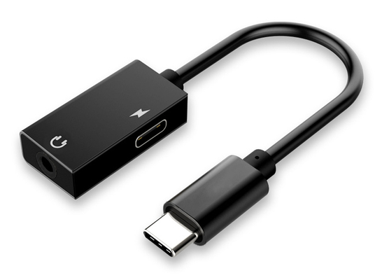 POWERTECH αντάπτορας USB-C σε USB-C & 3.5mm CAB-UC053, μαύρος