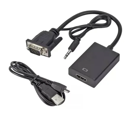 POWERTECH αντάπτορας VGA & 3.5mm σε HDMI PTH-078, μαύρος