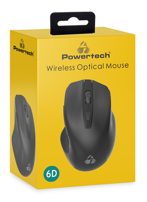 POWERTECH ασύρματο ποντίκι PT-1251, USB δέκτης, 1600DPI, μαύρο
