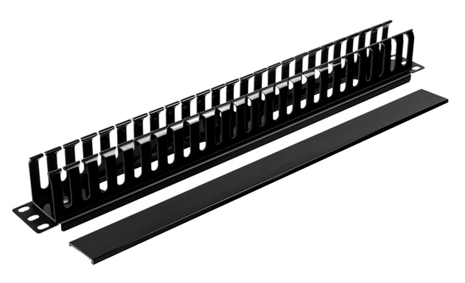 POWERTECH cable management NETW-0048 για rack 19"/1U, πλαστικό, μαύρο