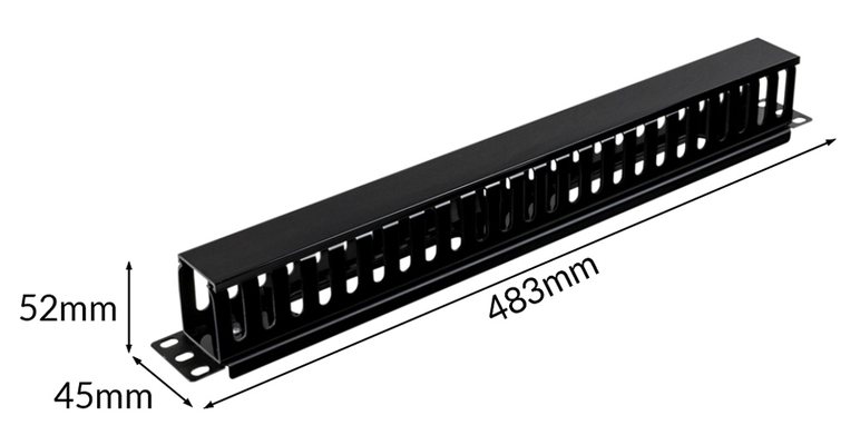 POWERTECH cable management NETW-0048 για rack 19"/1U, πλαστικό, μαύρο