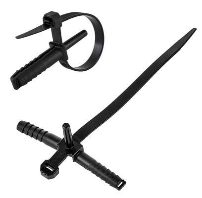 POWERTECH δεματικά καλωδίων με ούπα TIES-084, 7x150mm, μαύρα, 100τμχ