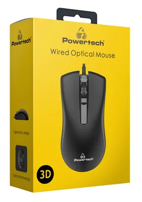 POWERTECH ενσύρματο ποντίκι PT-808, οπτικό, 1000DPI, μαύρο