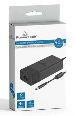 POWERTECH φορτιστής laptop PT-1083 για Dell, 90W, 1.2m, μαύρος