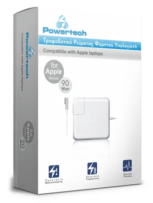 POWERTECH φορτιστής laptop PT-137 για Apple, 90W, 18.5V - 4.6A, λευκός
