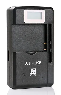 POWERTECH φορτιστής μπαταρίας κινητών QC64 με οθόνη, USB, μαύρος