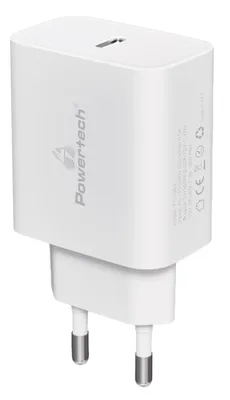 POWERTECH φορτιστής τοίχου PT-1043, USB-C, PD QC3.0, GaN, 30W, λευκός
